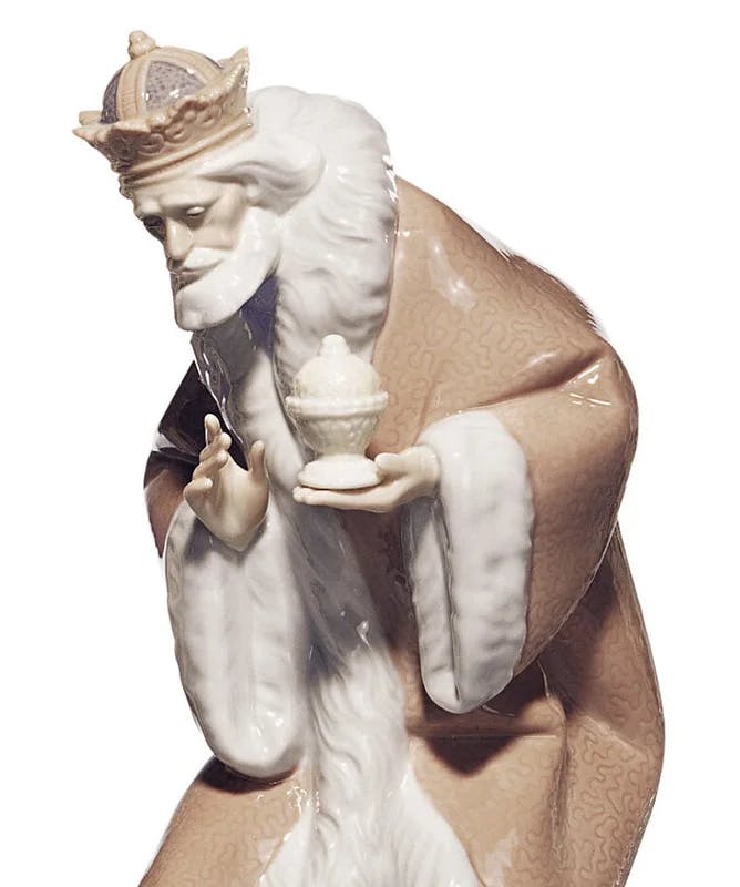 Elegant Porcelain Three Kings Nativity Scene Figurines, 1000ml