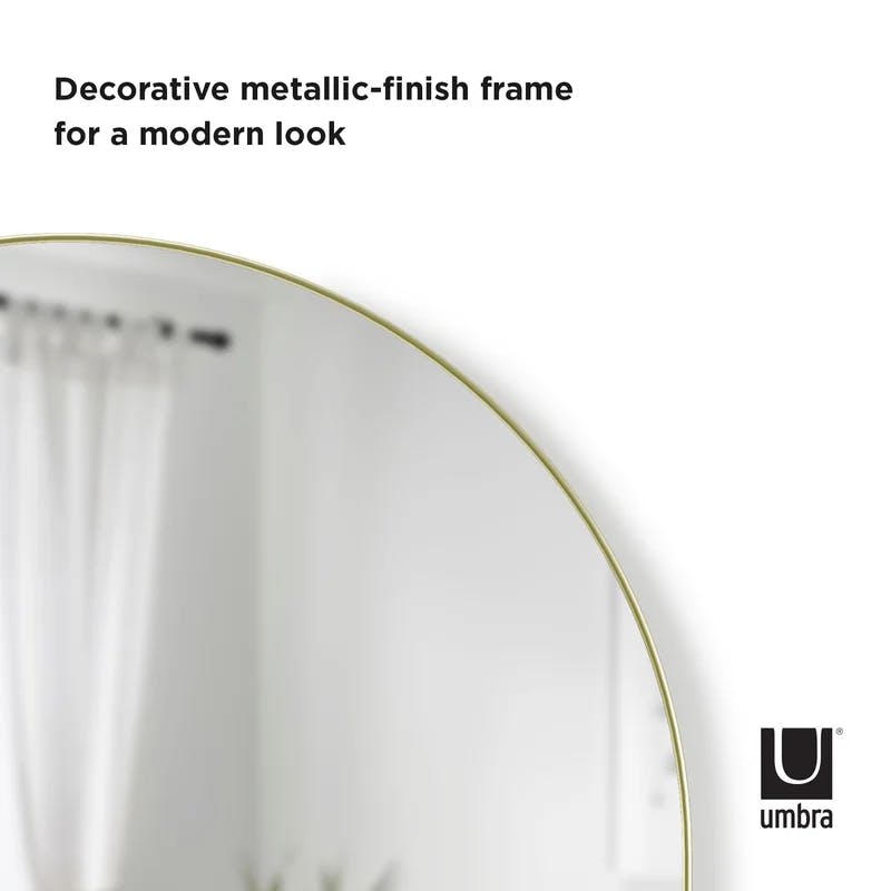 Soft Curves Brass-Finish Arch Nursery Dresser Mirror 34"x36"