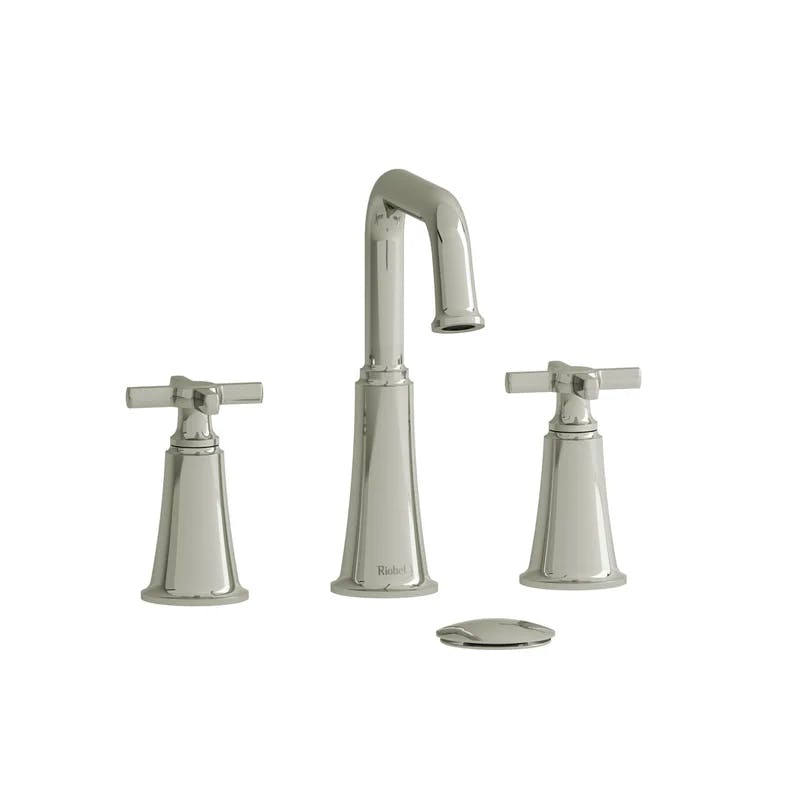 Elegante Polished Nickel Widespread Bathroom Faucet with Dual Handles