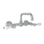 Classic Piedmont 8" Polished Chrome Wall-Mounted Faucet with Porcelain Levers