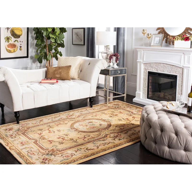 Hand-Tufted Elegance Wool Area Rug, Red, 6' x 9'