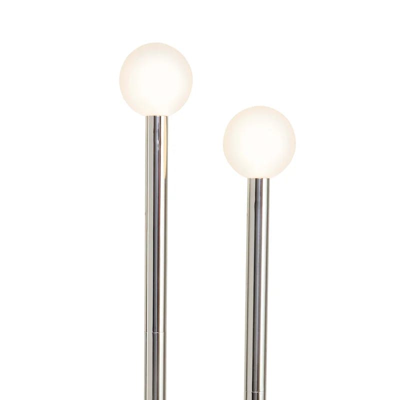 Happy Polished Nickel 2-Light Floor Lamp with Dimmer