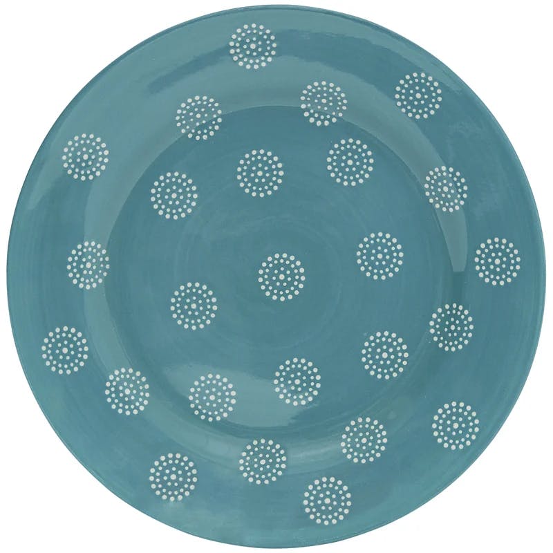 Marcela Floral Turquoise Ceramic Dinnerware Set, Service for 4