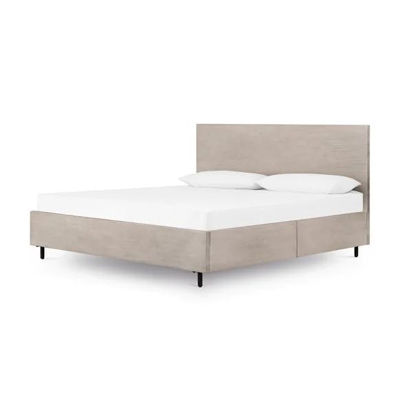 Contemporary Carly Queen Storage Bed with Metal Frame and Headboard