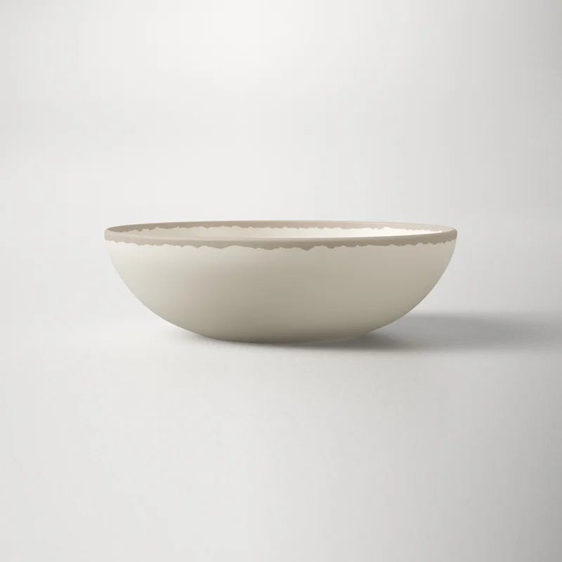 Eco-Friendly Vintage Stone Gray 12" Plastic Serving Bowl