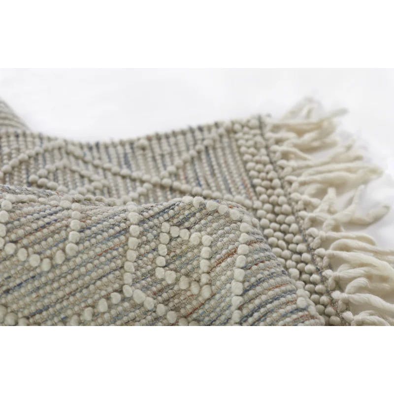 Luxe Multicolor Geometric Handwoven Wool Rug 8' x 10'
