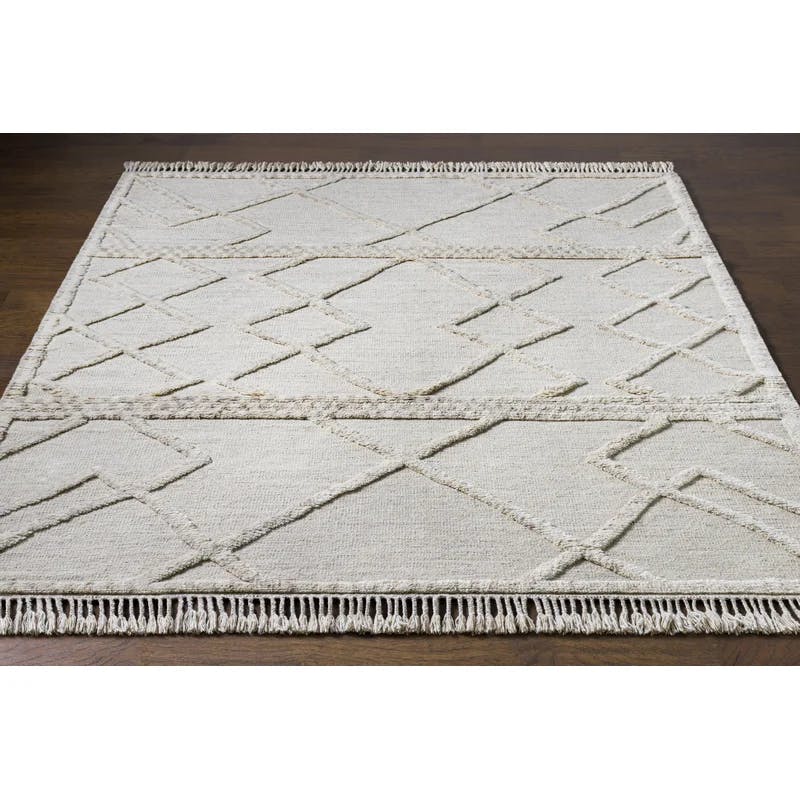 Leanna Hand-Knotted Wool Spot Gray Area Rug - 2' x 3'