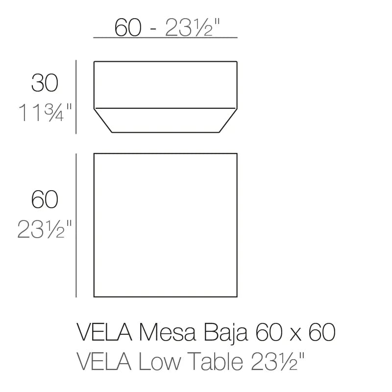 Vela Elemental White Polyethylene Outdoor Coffee Table