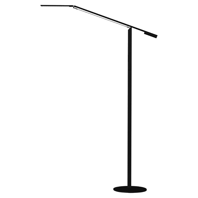 Equo Sleek 56.75'' Adjustable Black LED Floor Lamp with Touch Dimmer
