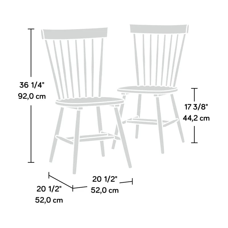 Transitional Black Oak Windsor Side Chair Set of 2