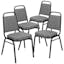 Silver Vein Frame Gray Fabric Stacking Banquet Chair