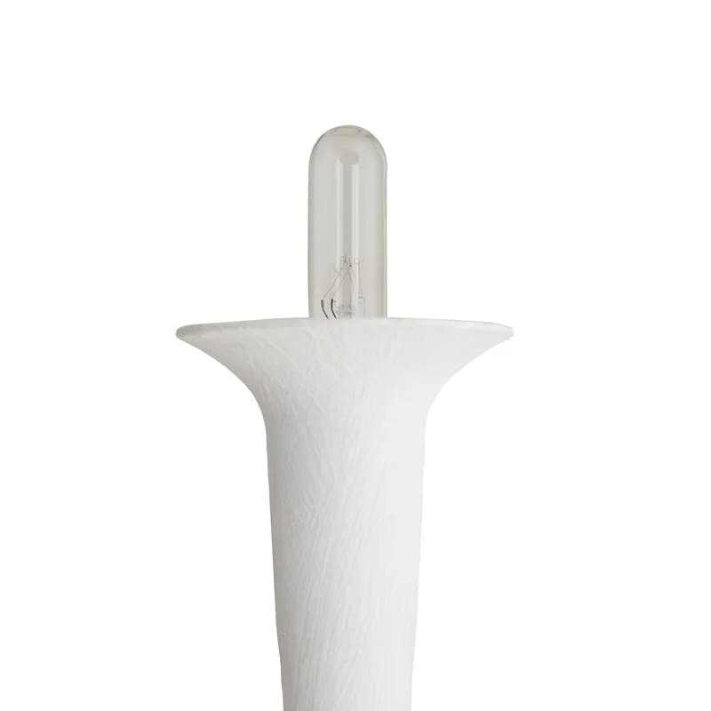 Modern Angular White Gesso 8-Light Tiered Chandelier