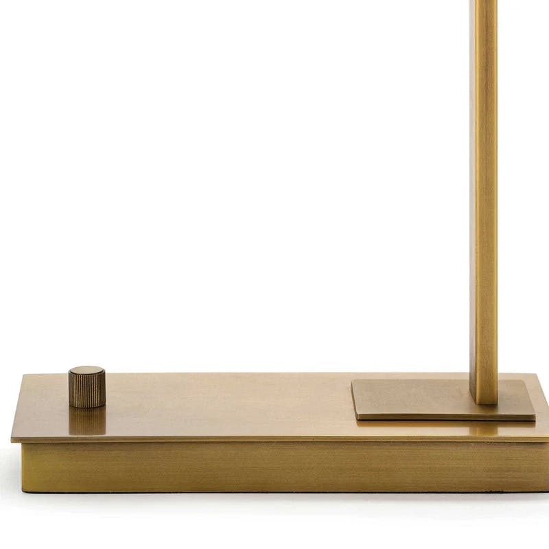 Otto Adjustable Arc Desk Lamp in Natural Brass