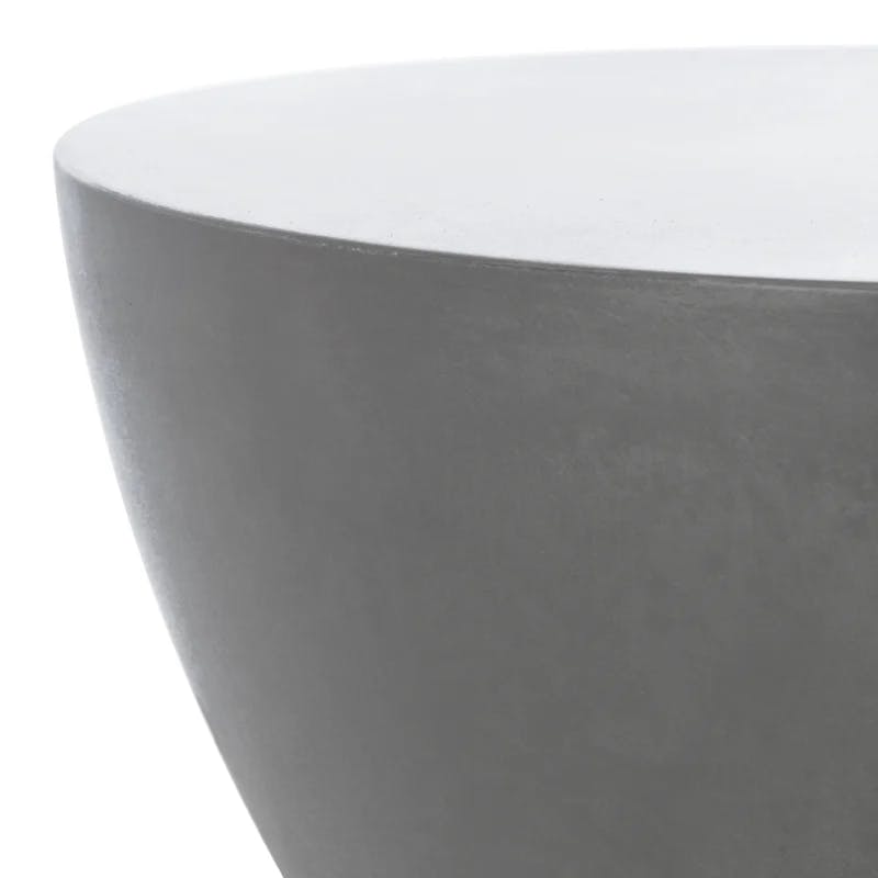 Athena Transitional Concrete Round Accent Table - Grays/Brown