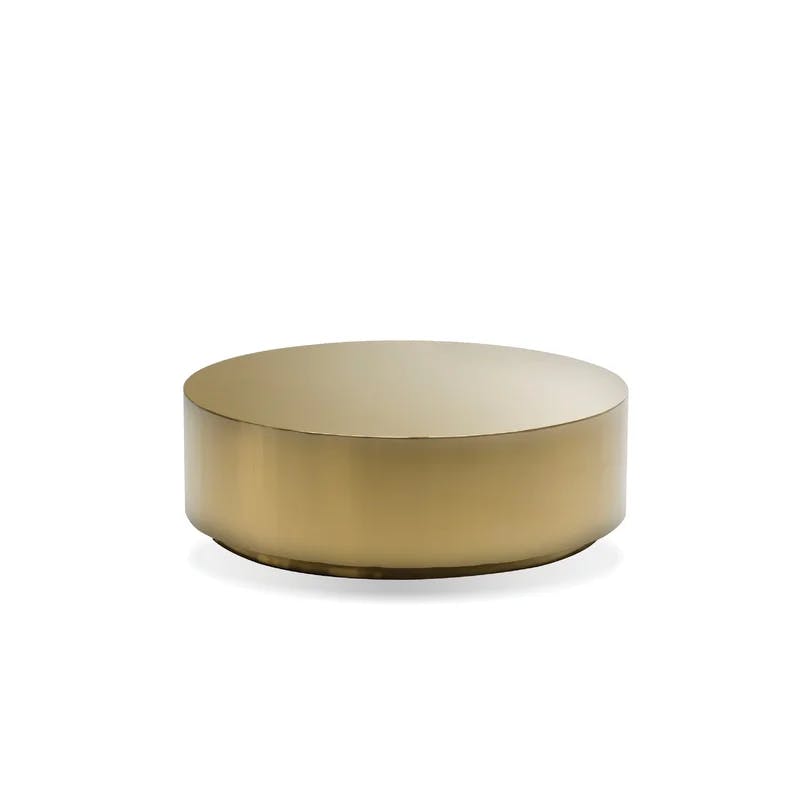 Sphere Collection Round Gold Stainless Steel Coffee Table