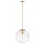 Heritage Brass Clear Globe Pendant with LED - 14" x 13.5"