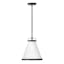 Lark Transitional Black Pendant Light with Off-White Textured Shade