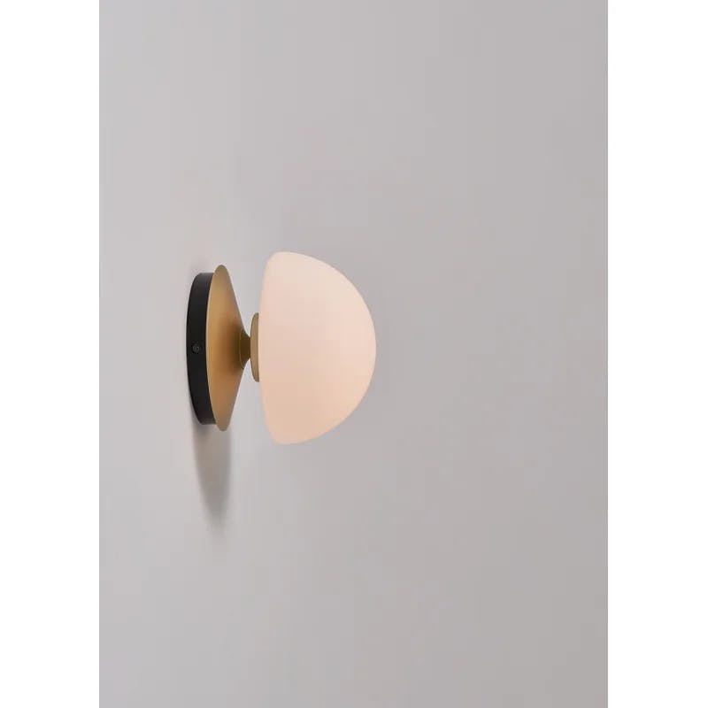 Pensee 6.8'' Black Dimmable LED Wall Sconce with Opal Glass