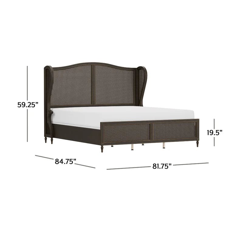 Sausalito King Bed with Wingback Headboard in Oiled Bronze