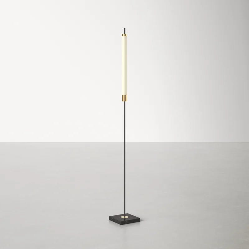 Piper 72'' Matte Black and Antique Brass LED Floor Lamp