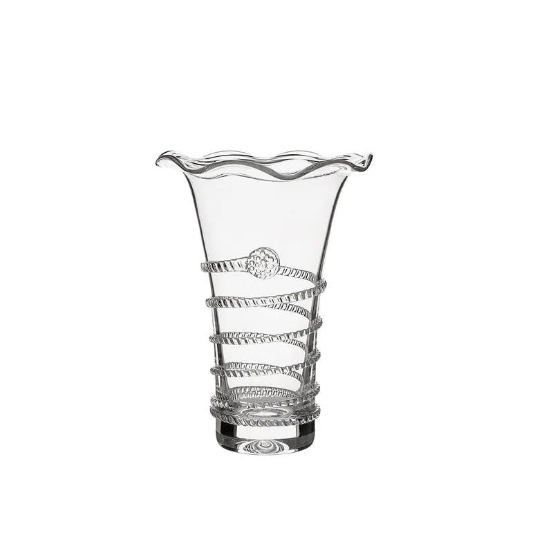 Elegant Handcrafted Trumpet Glass Vase with Spiral Design