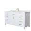 Beckett 60'' White Freestanding Single Bathroom Vanity with Cultured Marble Top