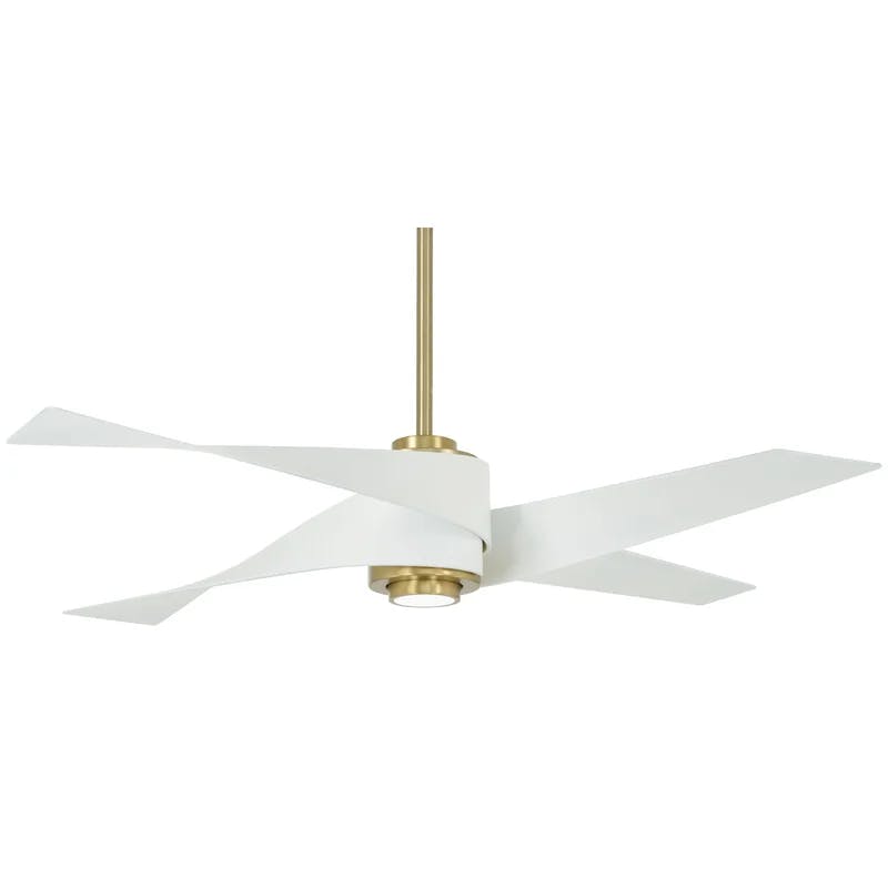 Artemis IV Soft Brass 64" Smart Ceiling Fan with LED Light and Remote
