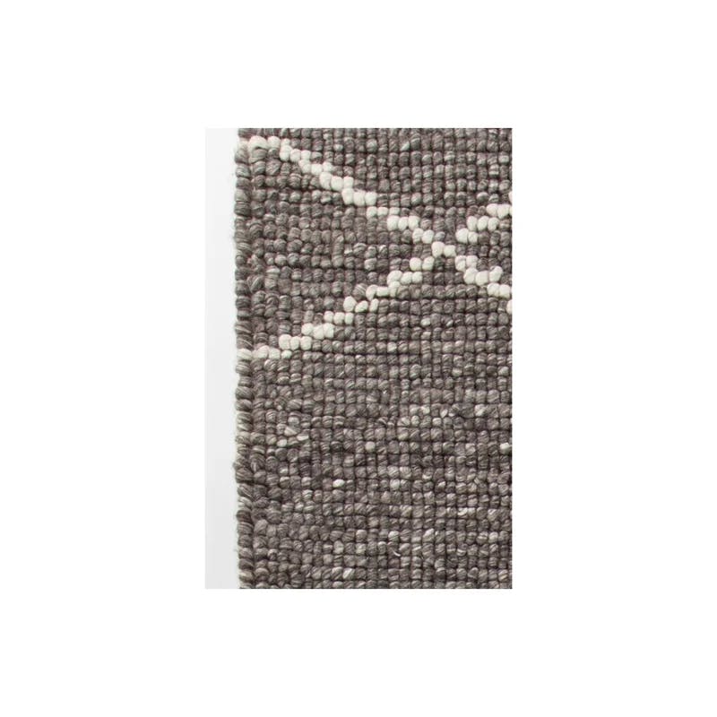 Hand-Woven Gray Geometric Tufted Wool-Blend Area Rug 7'9" x 10'6"