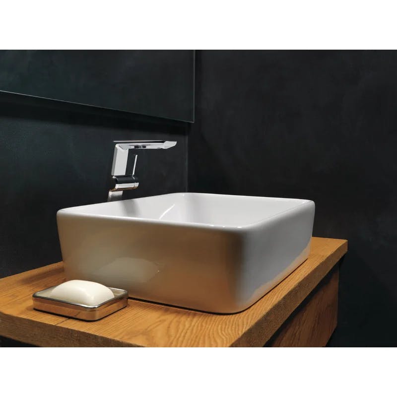 Sleek Modern Vessel Bathroom Faucet in Lumicoat Chrome