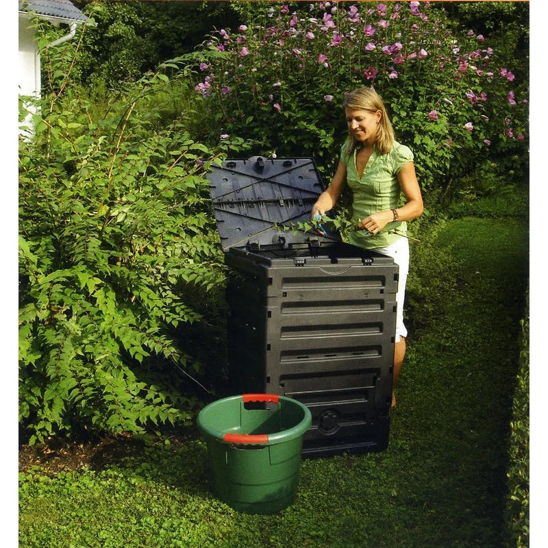 Eco-Friendly 120-Gal Polyethylene Stationary Composter with Latching Lid