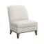 Belinda Cream & Icy Gray Upholstered Slipper Chair in Walnut Finish