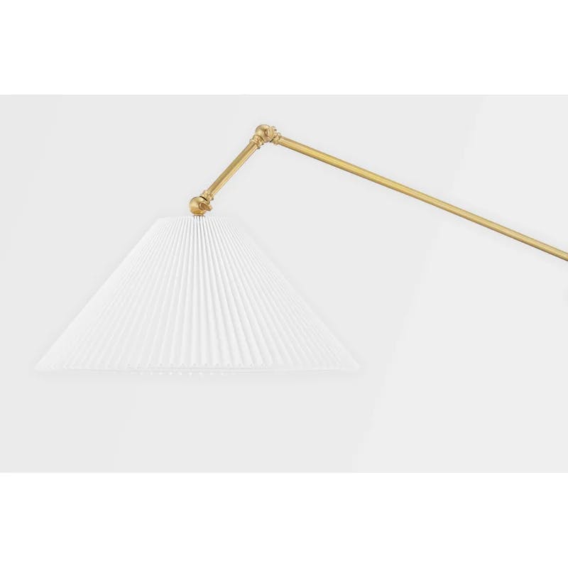 Dorset Aged Brass and Cream Linen 1-Light Adjustable Floor Lamp