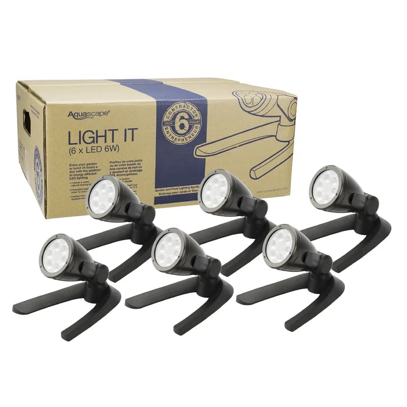 Rustic Brown 6-Watt LED Garden Spotlight 6-Pack with Remote Control