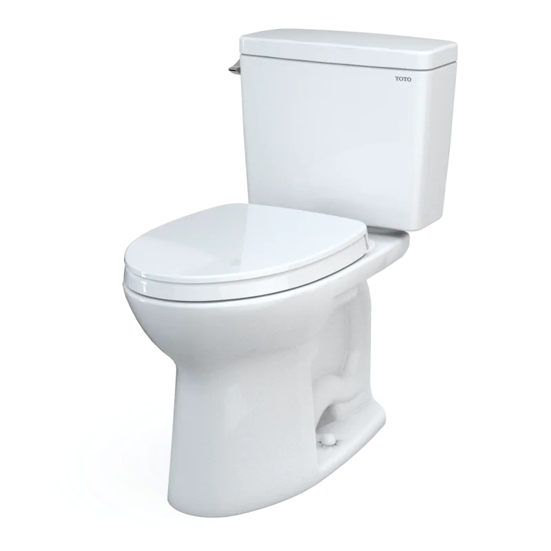Elegant White Vitreous China Elongated Two-Piece High-Efficiency Toilet