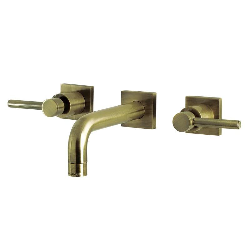 Concord Matte Black and Brass Modern Wall Mount Bathroom Faucet