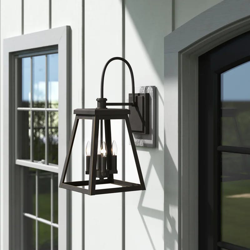 Belmore Oiled Bronze 4-Light Outdoor Wall Lantern with Clear Glass
