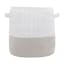 Soft Cotton Quilted Round Storage Basket - 13"x12" White & Gray
