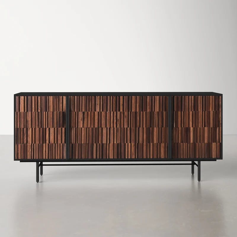 Riva Contemporary 68.5'' Black and Brown Rustic Sideboard