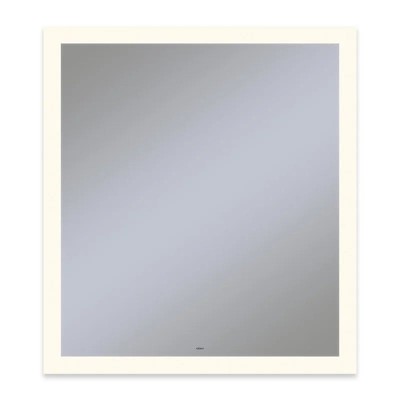 Sleek Aluminum Frameless Rectangular Lighted Mirror 36"x40"