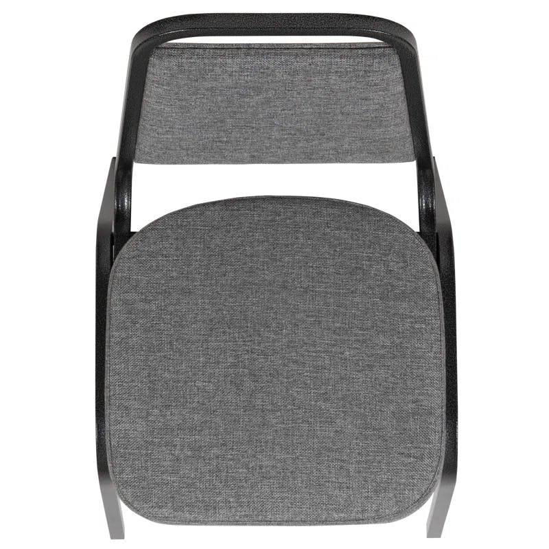 Silver Vein Frame Gray Fabric Stacking Banquet Chair