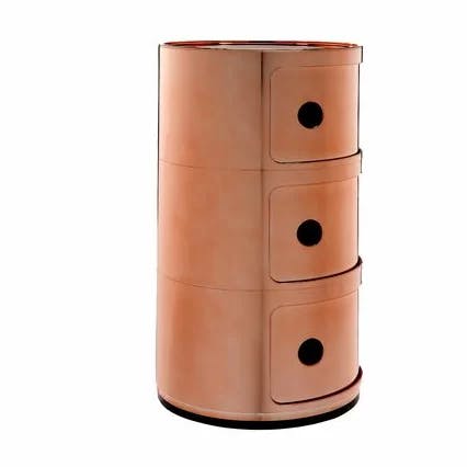 Componibili 23" Copper Modular Storage Unit with 3 Drawers