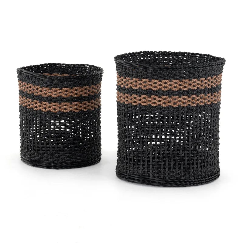 Suni Naida Two-Toned Natural Fiber Basket Set