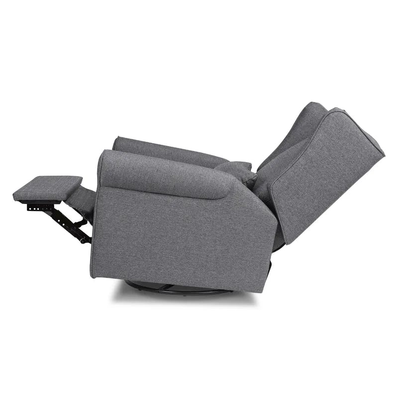 Shadow Gray Swivel Recliner with Timeless Wingback Design