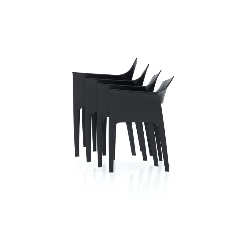Pedrera Black Resin Outdoor Dining Chair with Cushion