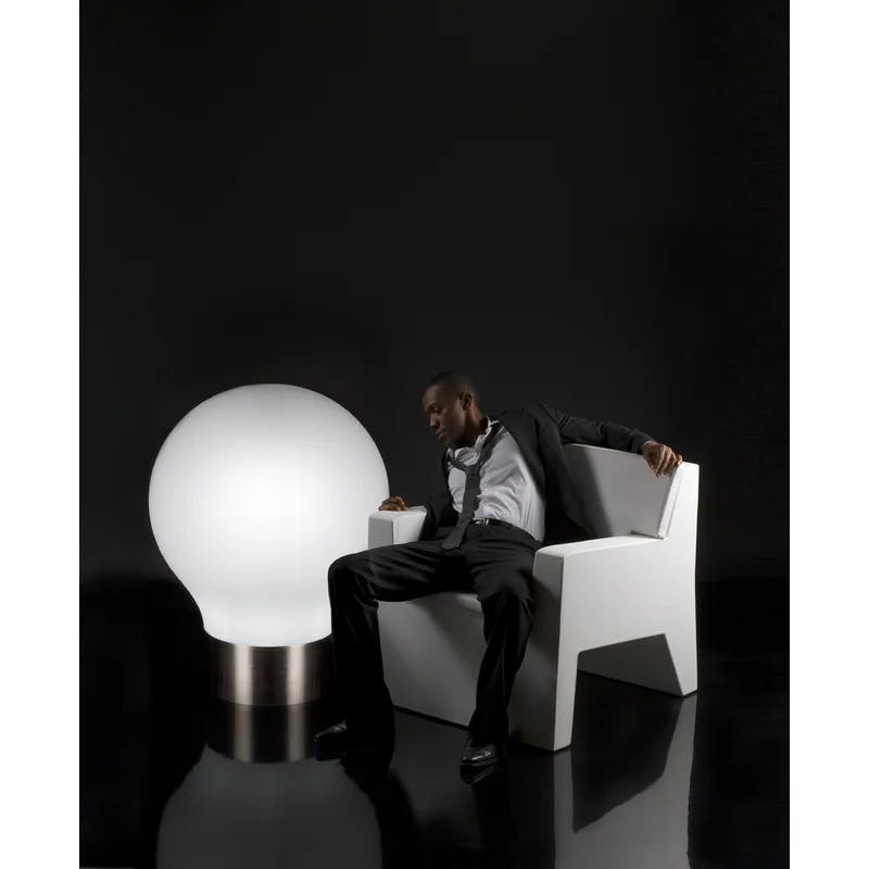 Whimsical Bulb-Shape LED Outdoor Floor Lamp in Bright White