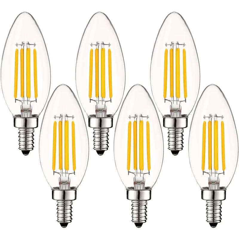 Elegant 5W Clear LED Candelabra Bulb, Dimmable, Traditional Edison Style