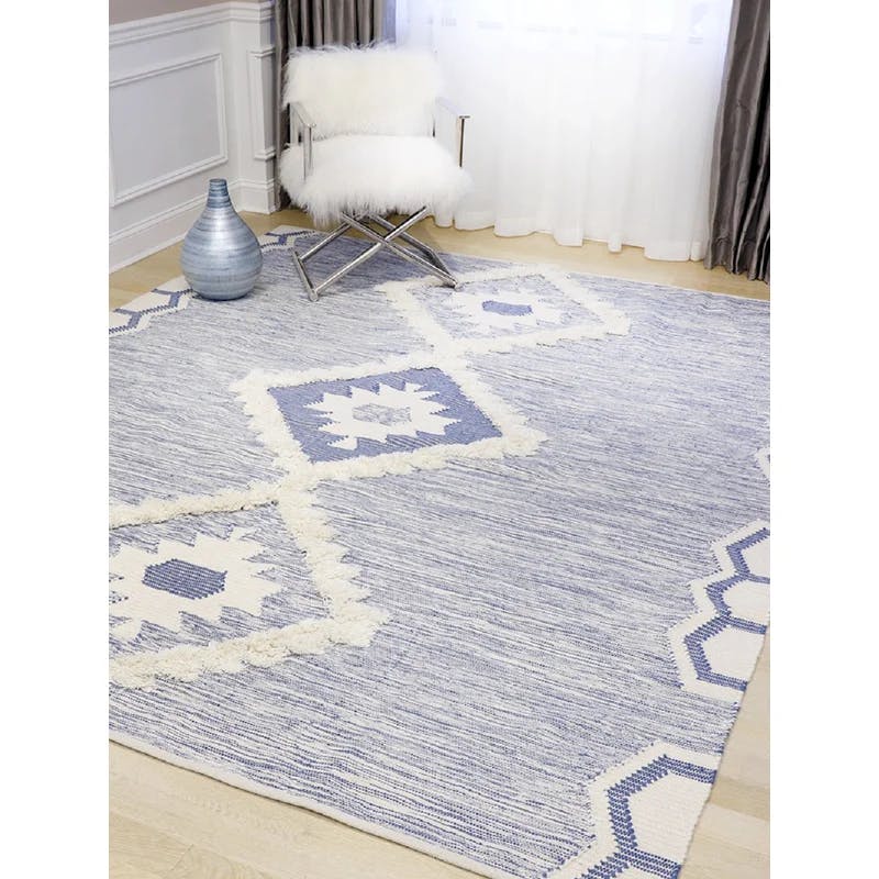 Ivory Elegance Hand-Knotted Wool & Cotton 8' x 10' Area Rug