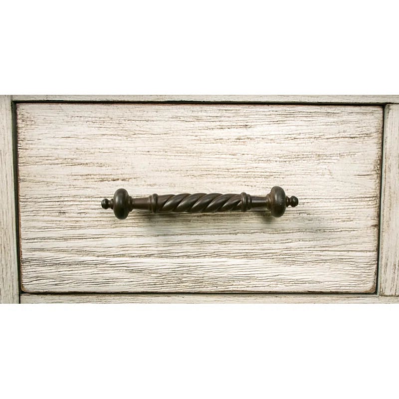 Aya French Country 56'' White Solid Wood Sideboard with Hand-Chiseled Grooves