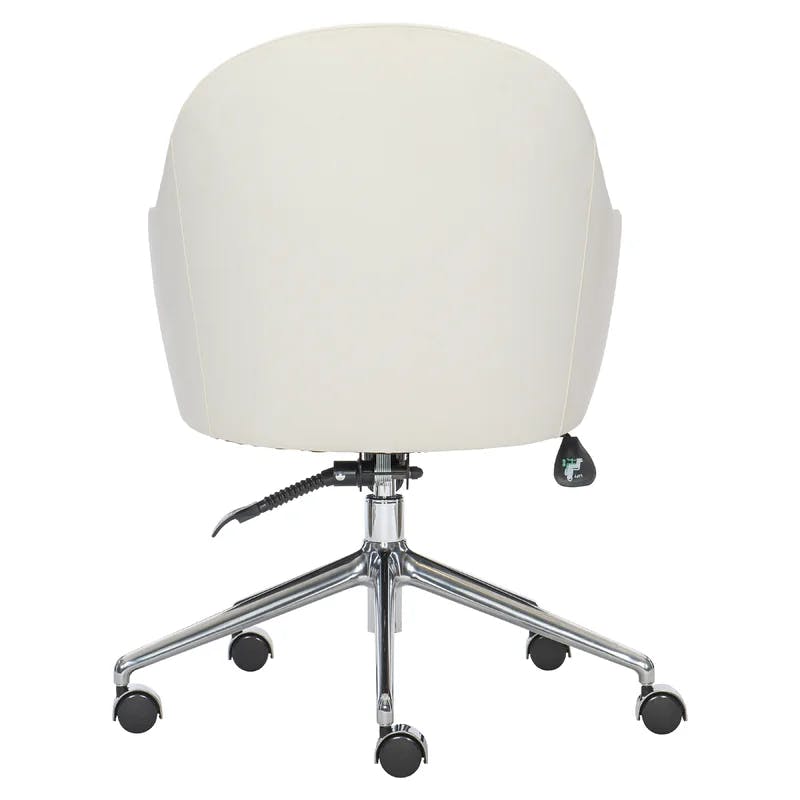 Halsey Transitional White Leather & Vinyl Task Chair