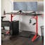 47.2'' T-Shaped Red Metal Gaming Desk with LED Lighting